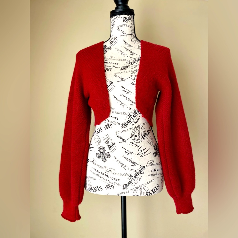 NWT Lulu’s Warm Comfort Rust Red Long Sleeve Open-Front Shrug Sweater size M